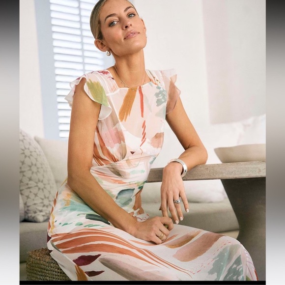 NWT Antonio Melani x M.G. Style Mal Paint Streak Maxi Dress - Picture 4 of 13